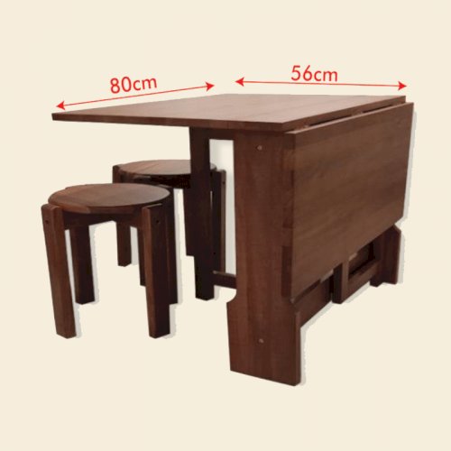 Meja Lipat dan 4 Kursi Stoll Serbaguna Minimalis